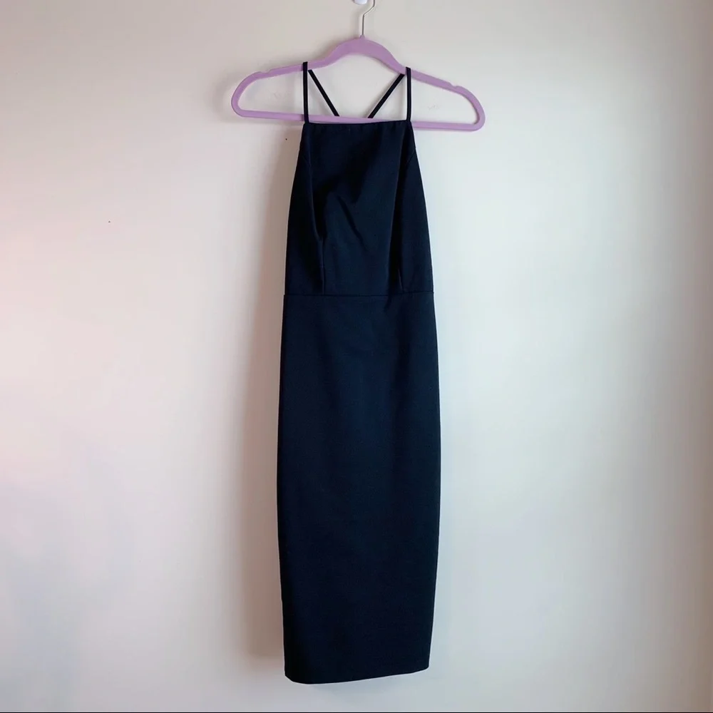 NWT BY THE WAY x REVOLVE Fiona Racerback Midi Dress Black Small Spandex Stretch - Picture 3 of 10